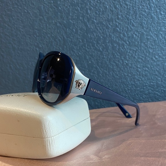Versace Navy and Silver Sunglasses